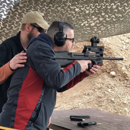 P90 Machine Gun Shooting 